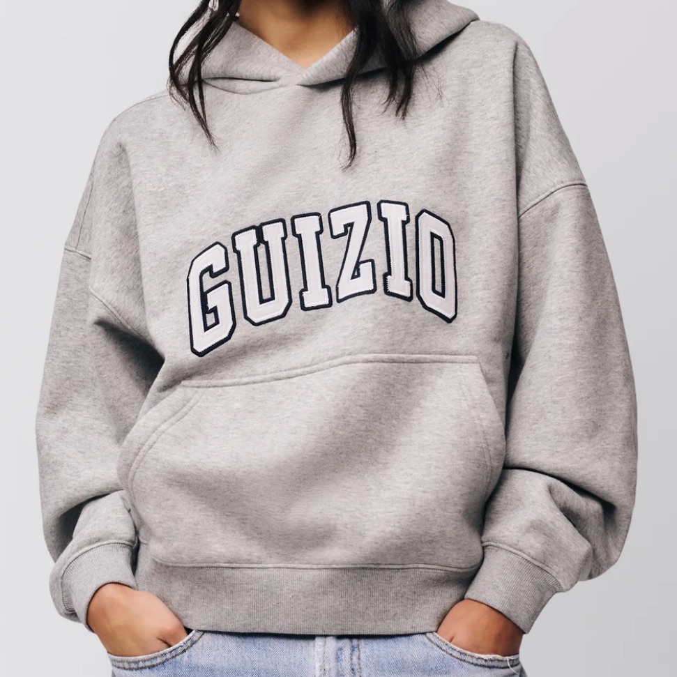 Guizio Pullover Hoodie Heather Grey Nwt